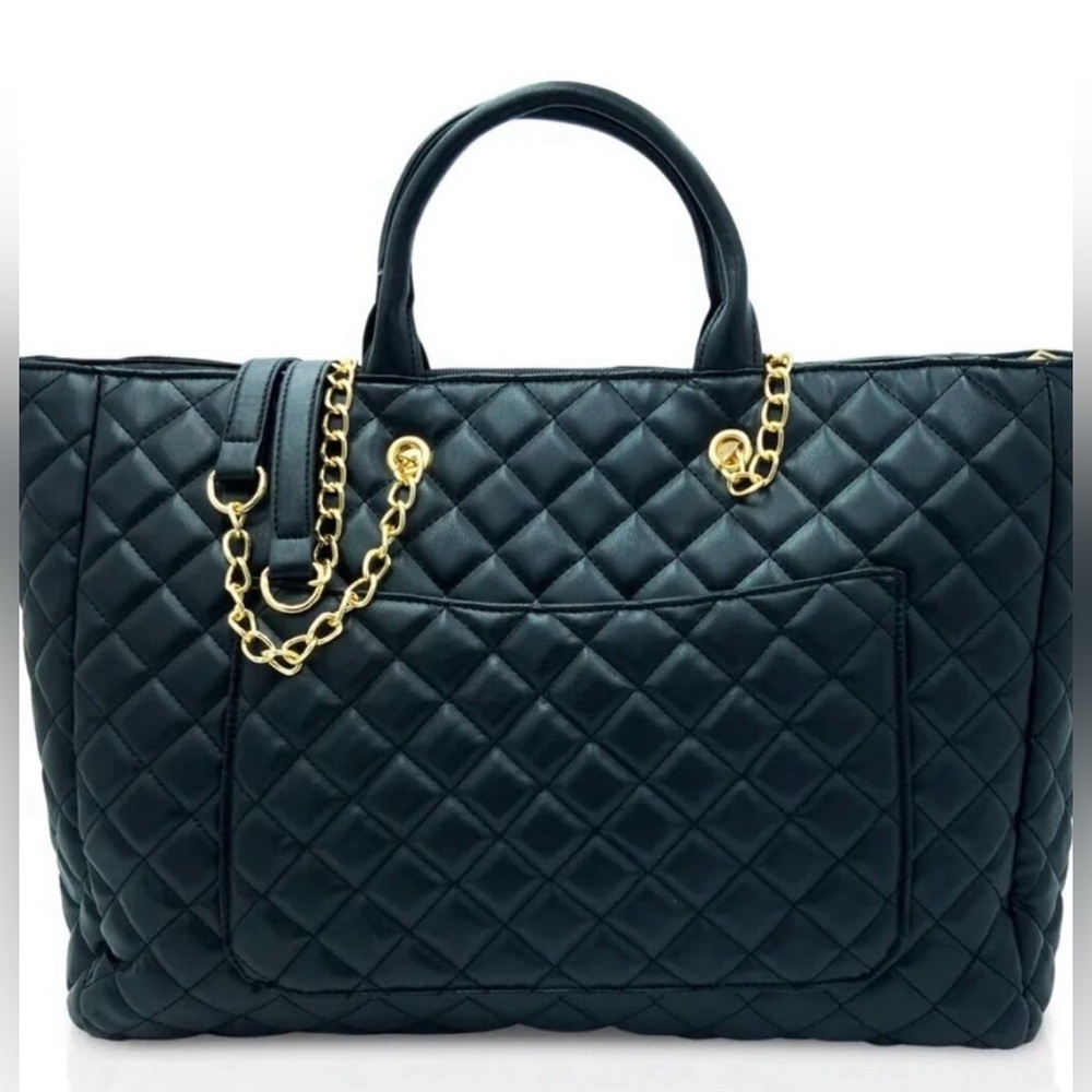Gilda Paris NWT Large Quilted Tote Full of Luxe Overnight Essentials MSRP $250 - Picture 3 of 4